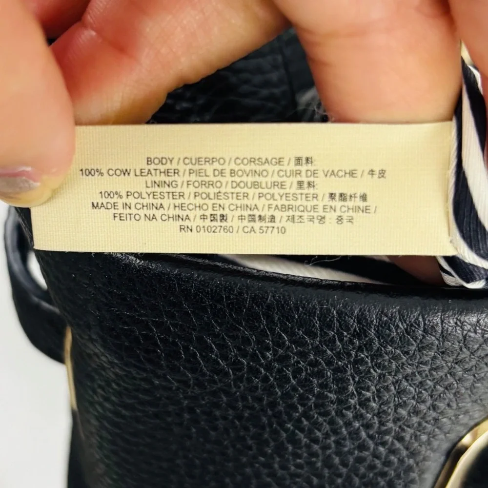 Kate Spade New York Medium Black Pebble Leather Backpack Purse